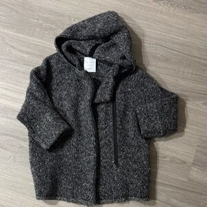 Zara Charcoal Kids Hooded sweater jacket.